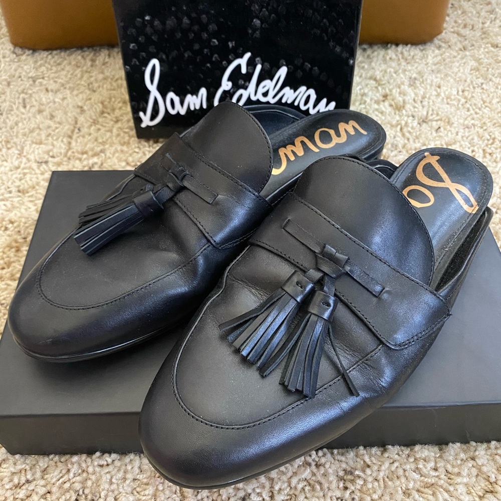 Sam Edelman Leather Paris Mules SZ 10